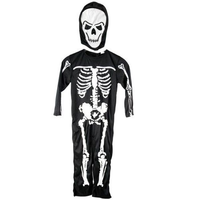 Costum de zombi schelet Imaginarium Party Glow Skeleton, cu 2 piese, stralucitor in intuneric, 3-6 ani, 98-110 cm