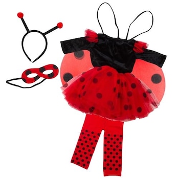 Costum de gargarita Imaginarium Party Ladybird, cu 5 piese, rochita, aripi, dres, bentita si masca, 4-6 ani, 104-110 cm Costum de gargarita Imaginarium Party Ladybird, cu 5 piese, rochita, aripi, dres, bentita si masca, 4-6 ani, 104-110 cm