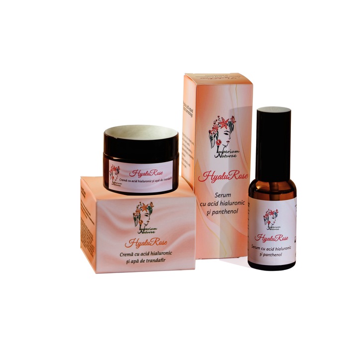 Set Crema si Serum cu acid hialuronic si panthenol, Imperium Naturae, 60ml