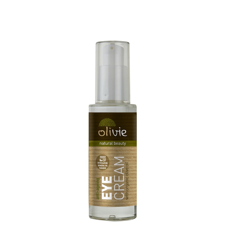 Crema pentru ochi, Olivie, anti-imbatranire, revitalizanta, nutritiva si hidratanta, cu ulei de masline organic, 30 ml