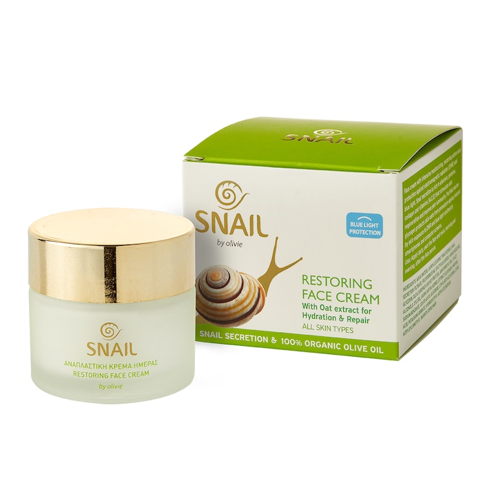 Crema de fata, Olivie, pentru hidratare si regenerare, cu extract de melc, ulei de masline organic si ovaz, 60ml