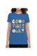 Tricou femei, Printado, good vibes only, Bumbac, Regular fit, Albastru azuriu, L INTL