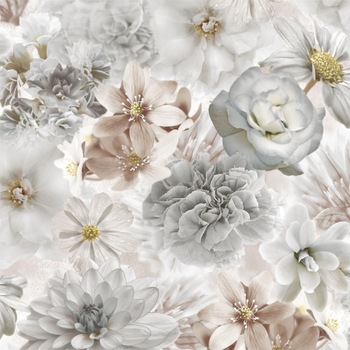 Tapet netesut, Deco 372005 model floral, 10.05 x 0.53 m, gri si bej Tapet netesut, Deco 372005 model floral, 10.05 x 0.53 m, gri si bej