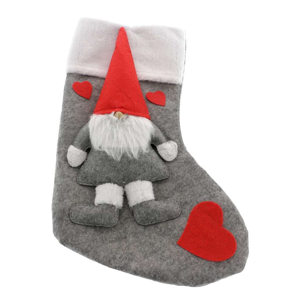 Cizmulita Gri cu Spiridus 42 cm