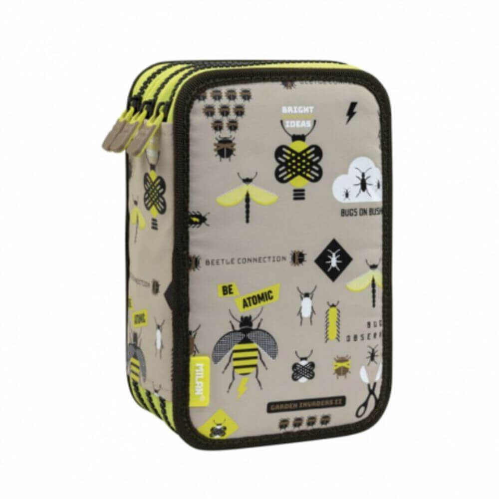 Penar Milan, Echipat, 3 Fermoare, Model Insecte, Multicolor, Poliester