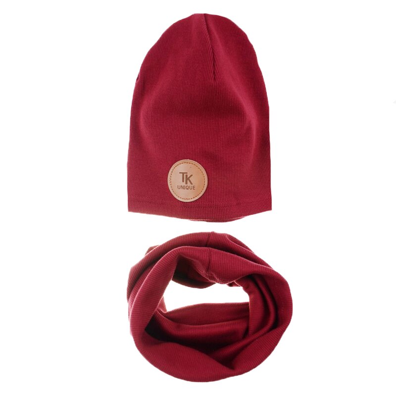 Set 2 piese caciula si fular pentru copii Mini Junior SCFPCMJ-14, Rosu 54 CM Standard