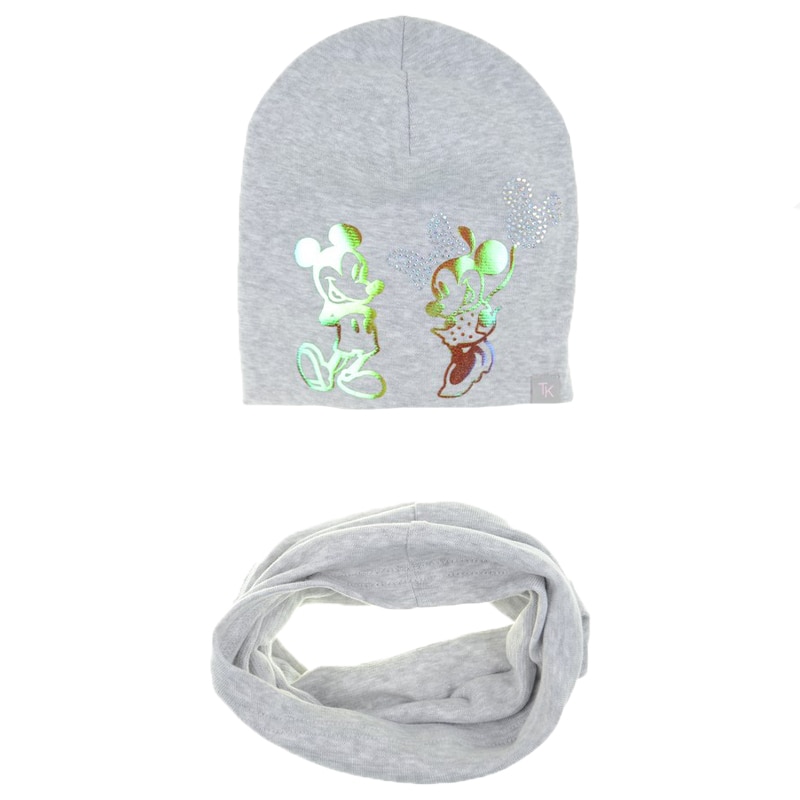 Set 2 piese caciula si fular pentru fete Mini Junior SCFPFMJ-10, Gri 48 CM Standard