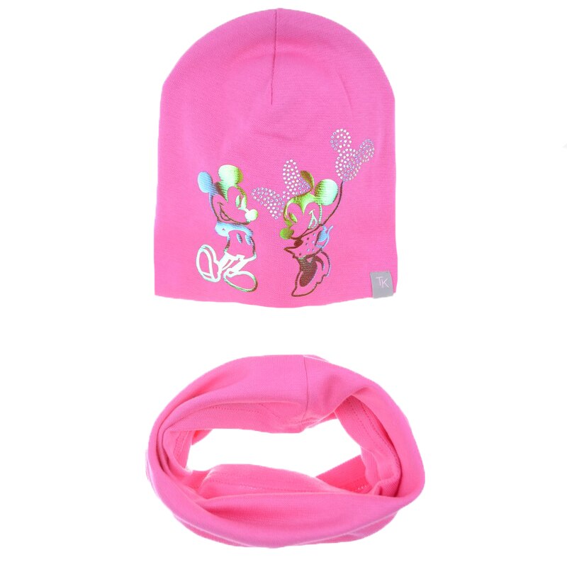 Set 2 piese caciula si fular pentru fete Mini Junior SCFPFMJ-11, Roz 48 CM Standard