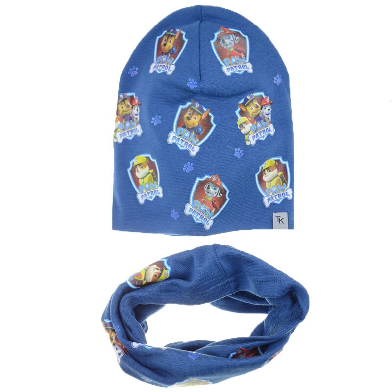 Set 2 piese caciula si fular pentru baieti Mini Junior SCFPBMJ-27, Albastru 54 CM Standard