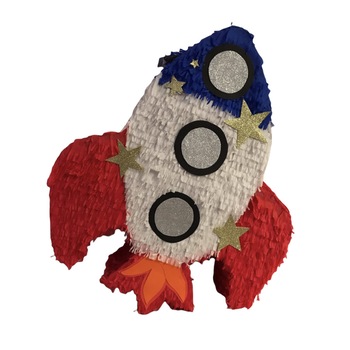 Pinata naveta spatiala 60 cm cu bata si confetti incluse Pinata naveta spatiala 60 cm cu bata si confetti incluse