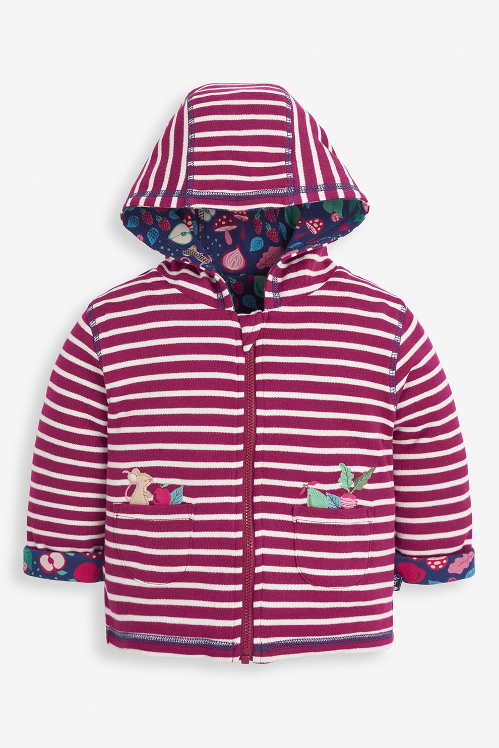 JoJo Maman Bebe, Hanorac reversibil cu fermoar, Multicolora
