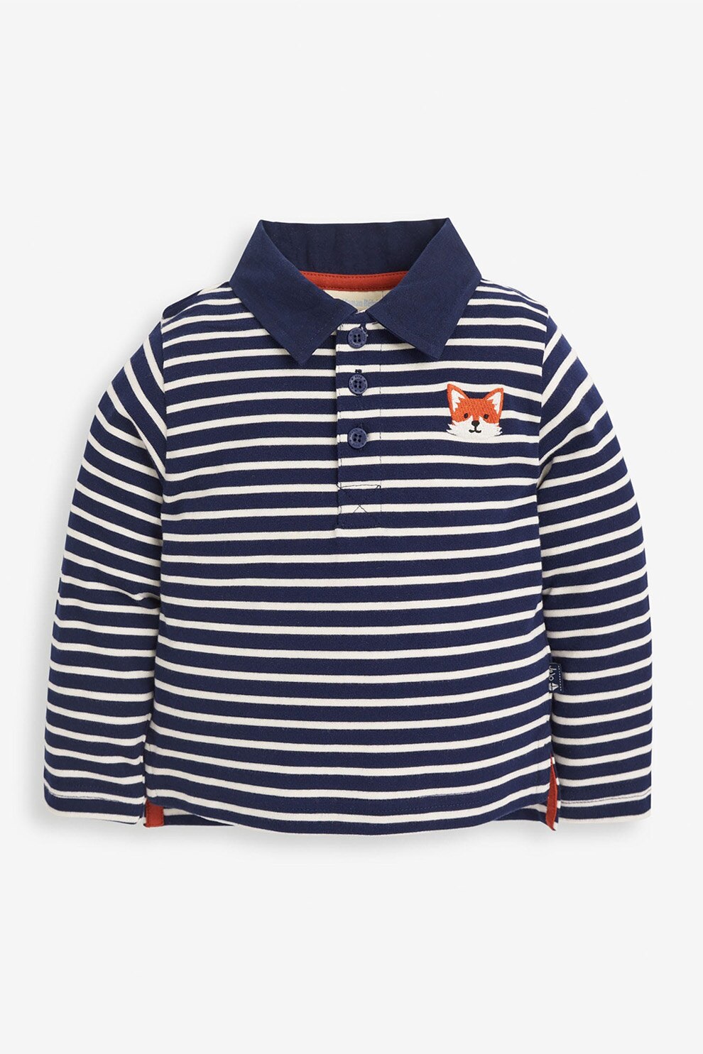 JoJo Maman Bebe, Bluza polo cu model in dungi H2086, Bleumarin/Alb