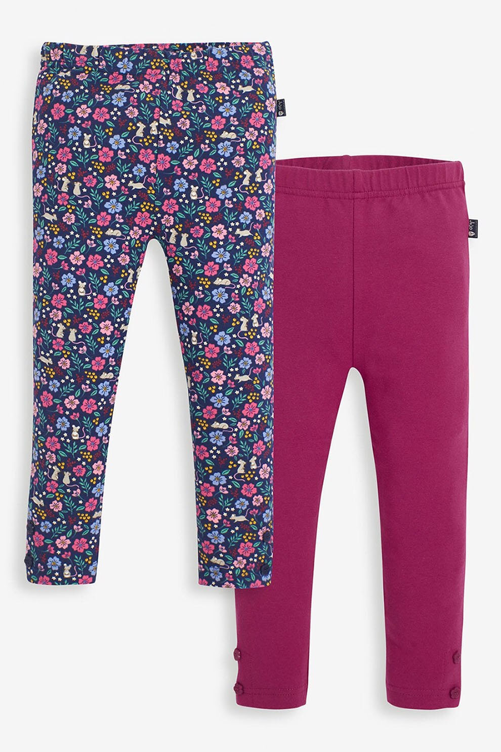 JoJo Maman Bebe, Colanti din amestec de bumbac cu nasturi decorativi, Multicolora