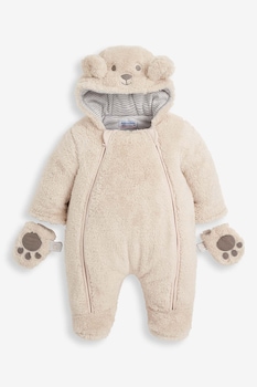 JoJo Maman Bebe, Salopeta de iarna cu textura pufoasa, Maro nisip, 74 CM JoJo Maman Bebe, Salopeta de iarna cu textura pufoasa, Maro nisip, 74 CM