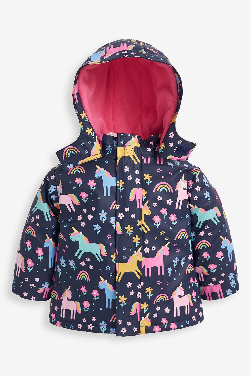 JoJo Maman Bebe, Pelerina de ploaie cu imprimeu si gluga, Multicolora