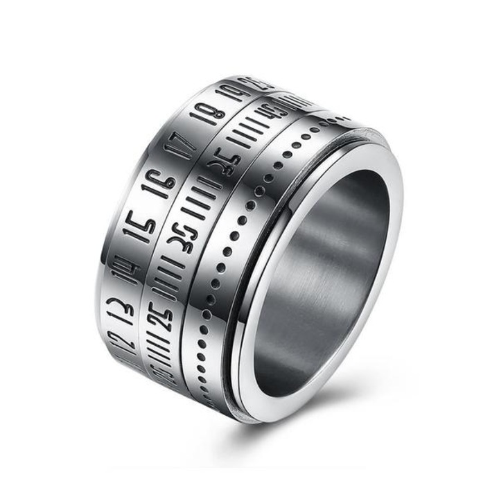 Inel antistres lat din inox cu calendar numeric, ISTF0001 21553