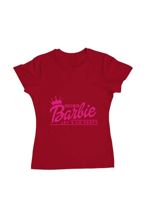 Tricou femei, petrecerea burlacitelor adler come on barbie, Bumbac, Regular fit, Rosu, L INTL