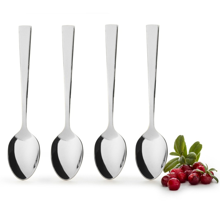 Set linguri de ceai sau cafea, Sagaform, Otel inoxidabil, 4 bucati