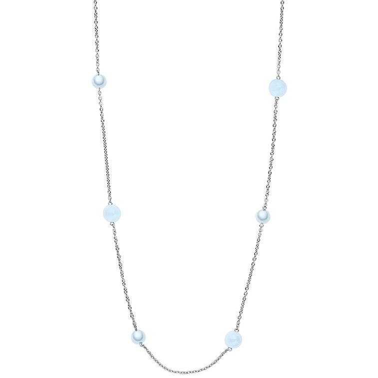 Colier Skagen Sea Glass SKJ0961040, Argintiu, Albastru