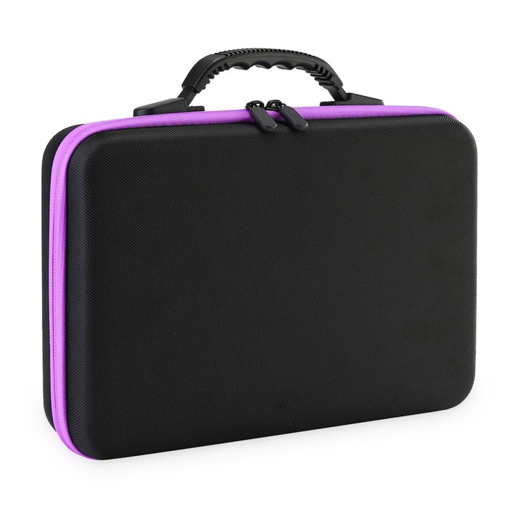Organizator tip geanta, pentru 60 de sticle de uleiuri esentiale (5ml, 10ml, 15ml)