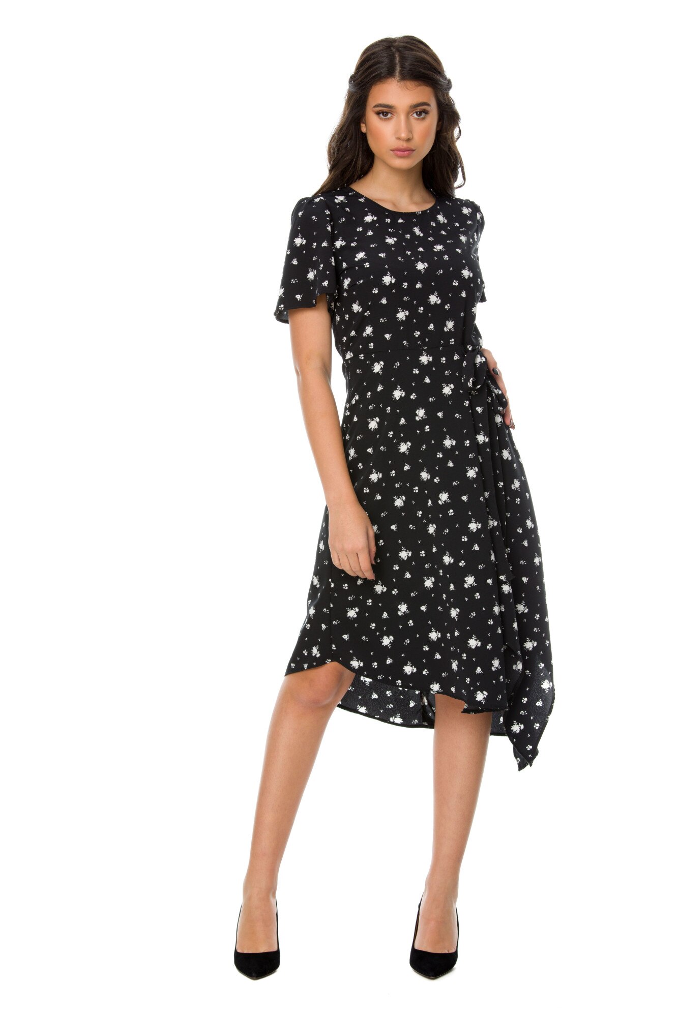 Rochie dama casual, ENCODED , abstract, poliester, multicolor, 40 EU