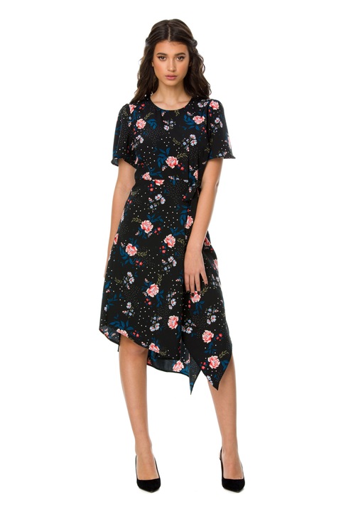 Női alkalmi ruha, KÓDOLT, virágos, poliészter, tarka