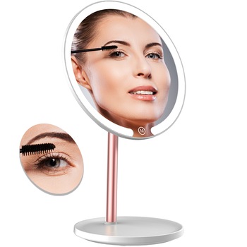 Set 2 oglinzi cosmetice cu led pentru machiaj, iluminare 40 LED-uri, 3 tipuri de lumina, intensitate reglabila, Touch Switch, Alb Set 2 oglinzi cosmetice cu led pentru machiaj, iluminare 40 LED-uri, 3 tipuri de lumina, intensitate reglabila, Touch Switch, Alb