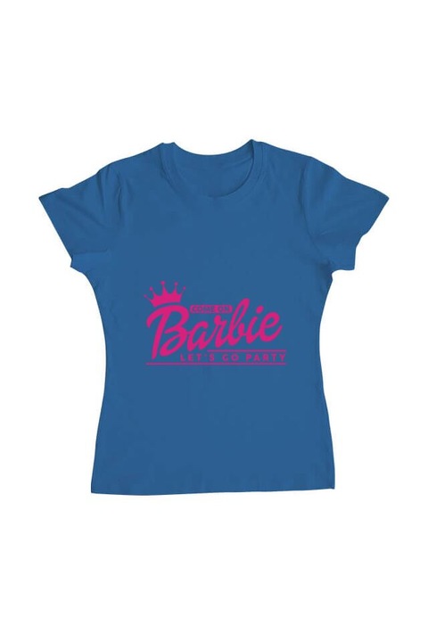 Tricou femei, petrecerea burlacitelor adler come on barbie, Bumbac, Regular fit, Albastru azuriu, 2XL INTL