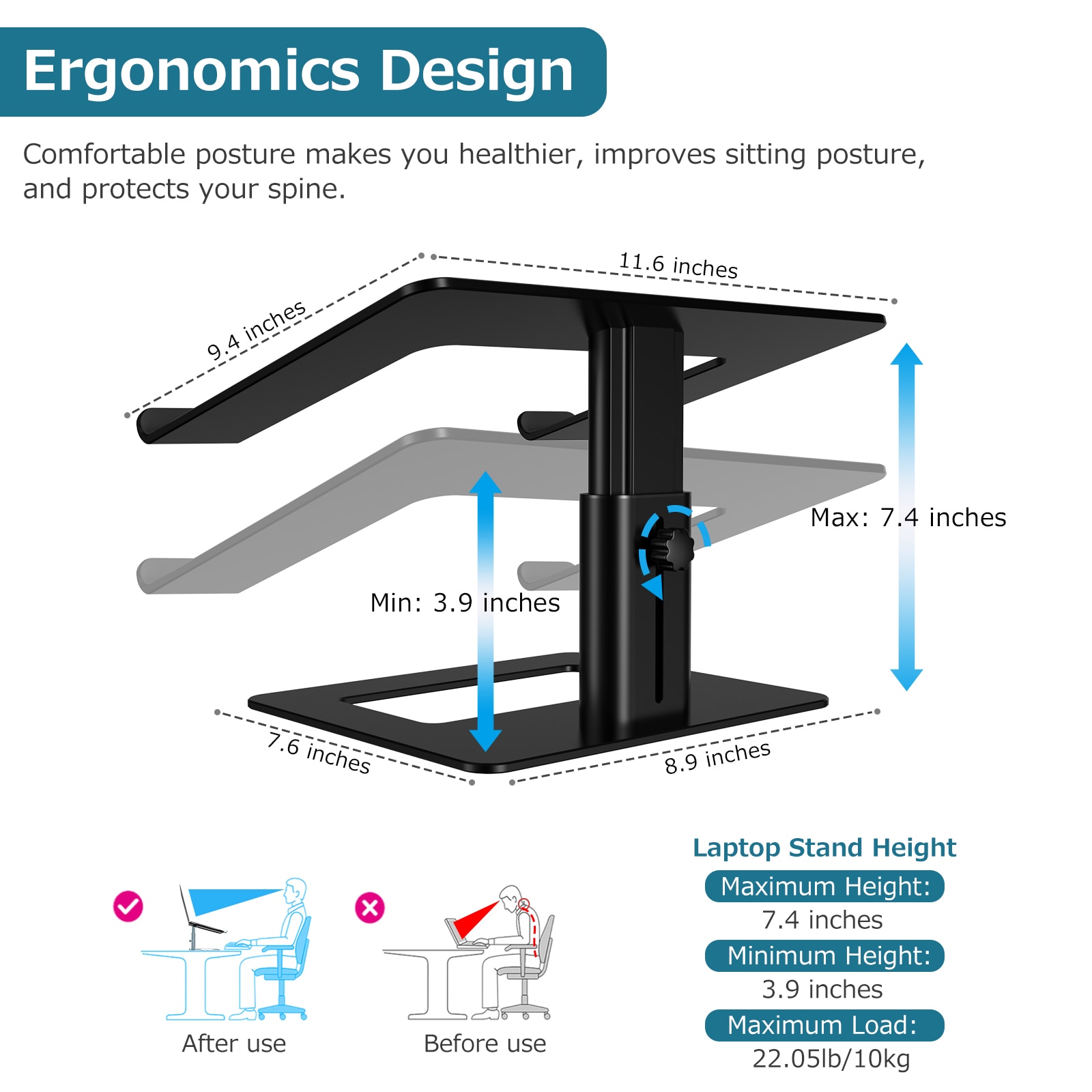 Stand laptop AWAVO, M6, Pliabil, 17 inch, Negru eMAG.ro