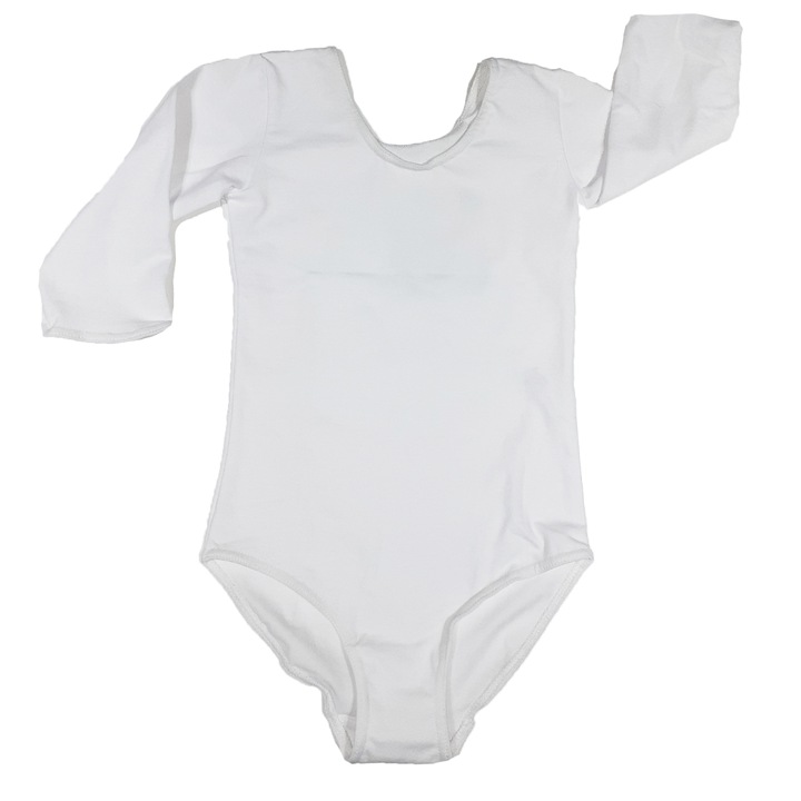 Боди за гимнастика за момичета Marcinkowski, Бял