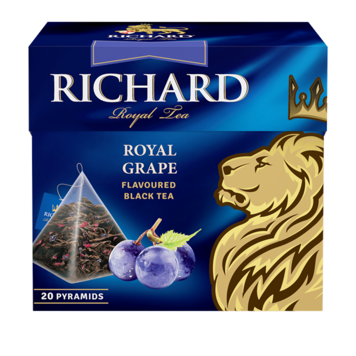Черен чай с вкус Royal Grape, филтър пирамида, 20x1,7гр