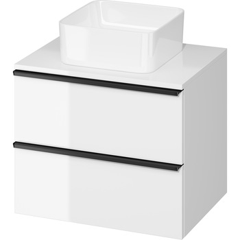 Baza mobilier pentru lavoar Cersanit Virgo S522-019, montaj pe blat, 2 sertare, soft close, PAL, manere negre, 60 cm, Alb Baza mobilier pentru lavoar Cersanit Virgo S522-019, montaj pe blat, 2 sertare, soft close, PAL, manere negre, 60 cm, Alb