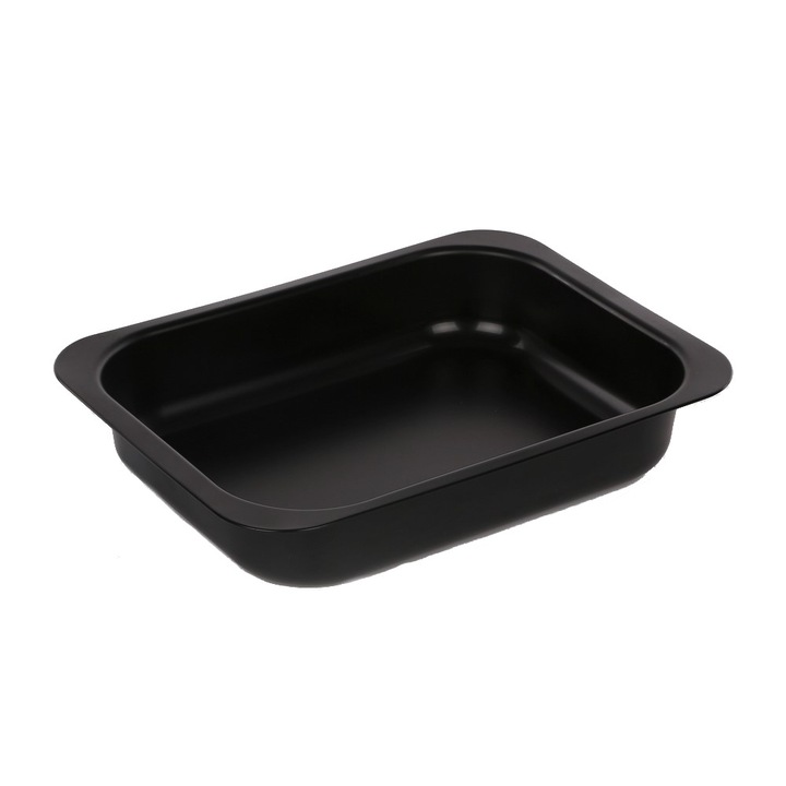 Tava de copt dreptunghiulara metalica SNB 29 x 22 cm, Negru