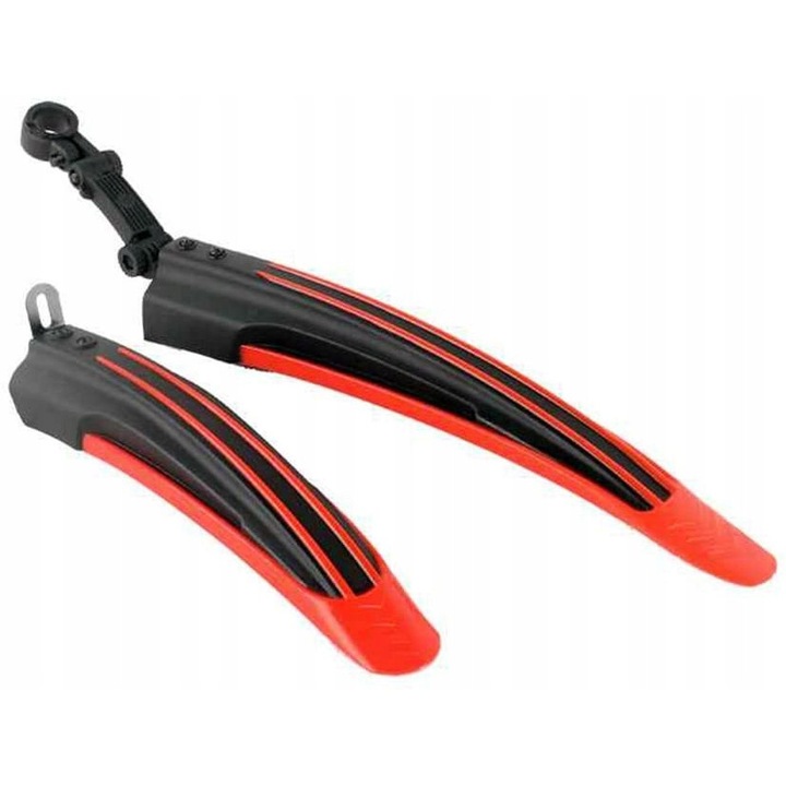 Aparatoare Bicicleta, Instalare Rapida, Materiale Durabile, Componente De Montare Incluse, 24 - 28", Rosu/Negru