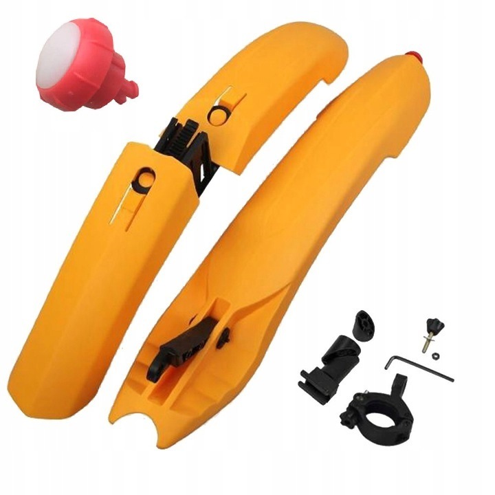 Sárvédő készlet kerékpárhoz, hátul és elöl, LED, narancssárga