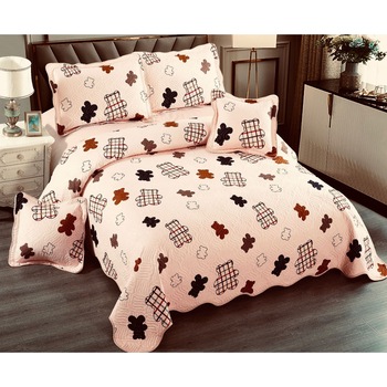 Set Cuvertura de pat dublu, Bumbac Finet, 5 piese, 230 x 250 cm, ursuleti Set Cuvertura de pat dublu, Bumbac Finet, 5 piese, 230 x 250 cm, ursuleti