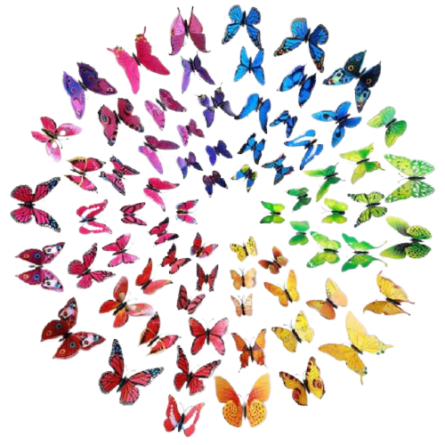 Set 56 stickere decorative Wall Sticker, 8D, 6 x 12 cm, Diverse marimi, Multicolor