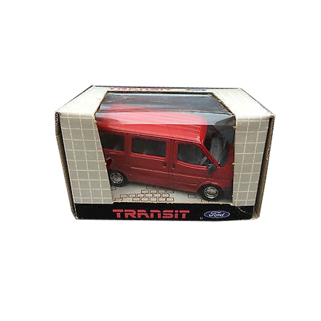 Modèle Réduit Schabak 1/35 - Ford Transit Minibus Rouge - Très Bon état Avec Boîte