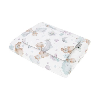 Set lenjerie de pat 2 piese 90 x 120 pentru copii Belisima Misiaczek P02-0375, Multicolor Set lenjerie de pat 2 piese 90 x 120 pentru copii Belisima Misiaczek P02-0375, Multicolor