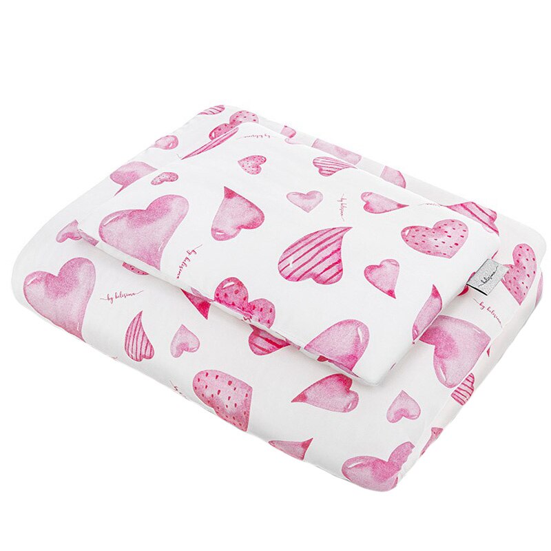 Set lenjerie de pat 2 piese pentru fete Belisima Serduszka P02-0186, Roz