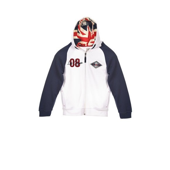 Hanorac baieti Lee, Alb/Bleumarin