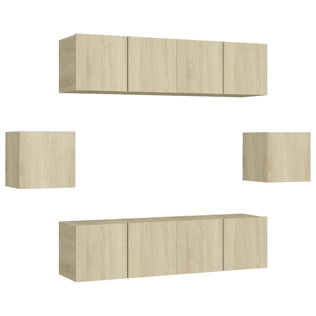 Set dulap TV vidaXL, PAL, 60 x 30 x 30 cm, Maro 32.4 kg