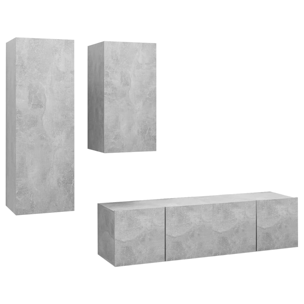 Set dulap TV vidaXL,40.9 kg, PAL, 60 x 30 x 30 cm, Gri