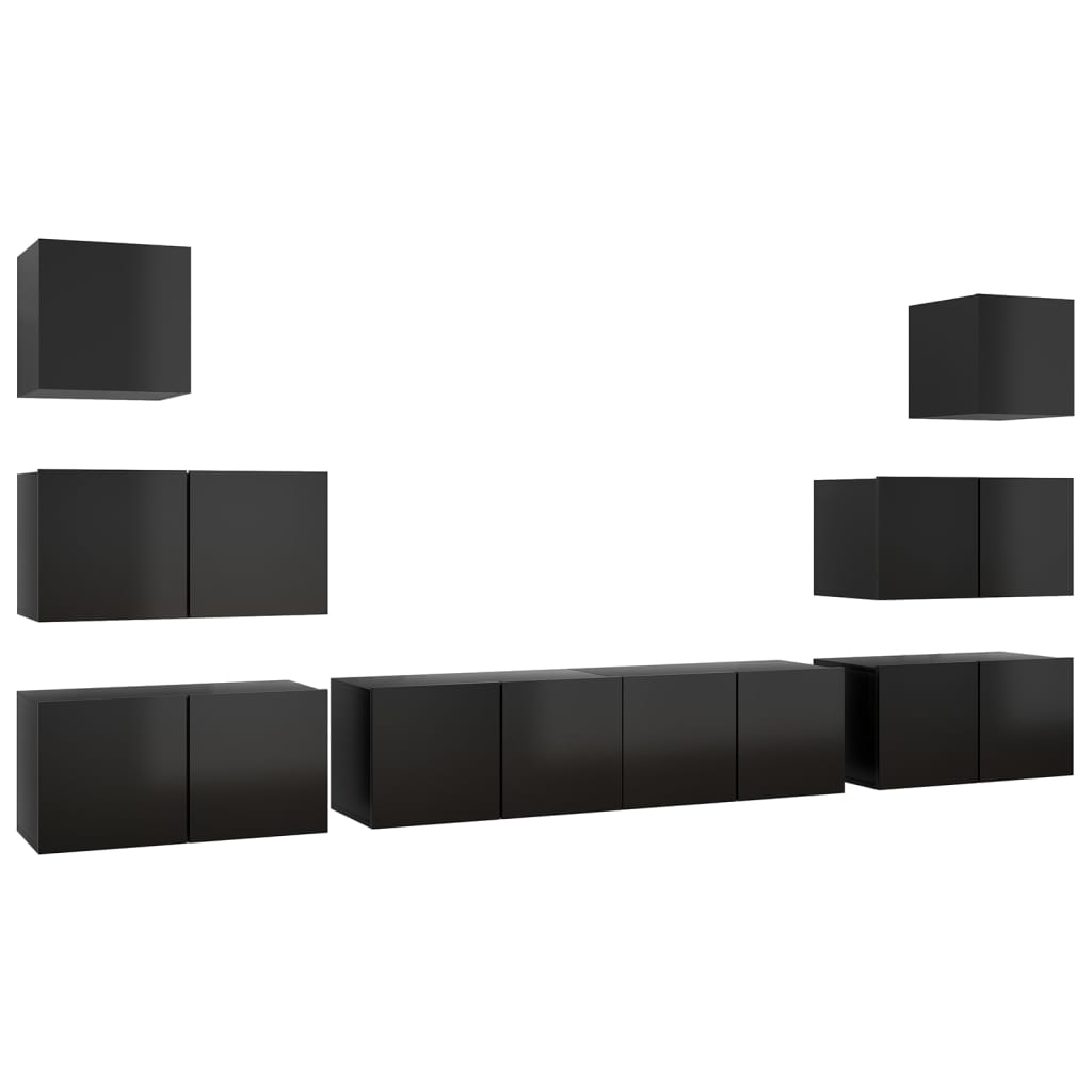 Set dulap TV vidaXL, PAL, 60 x 30 x 30 cm, Negru 41.44 kg