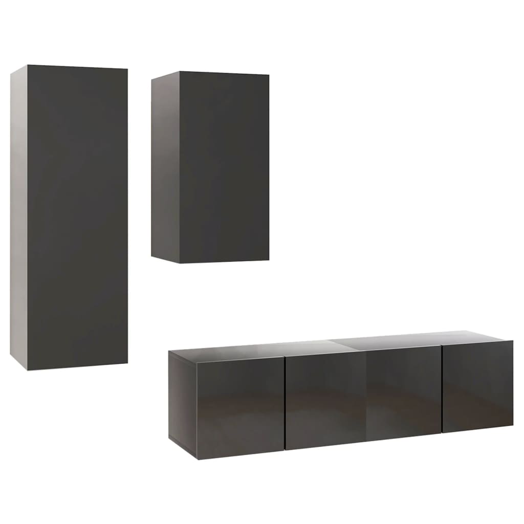 Set dulap TV vidaXL, PAL, 60 x 30 x 30 cm, Gri 40.9 kg