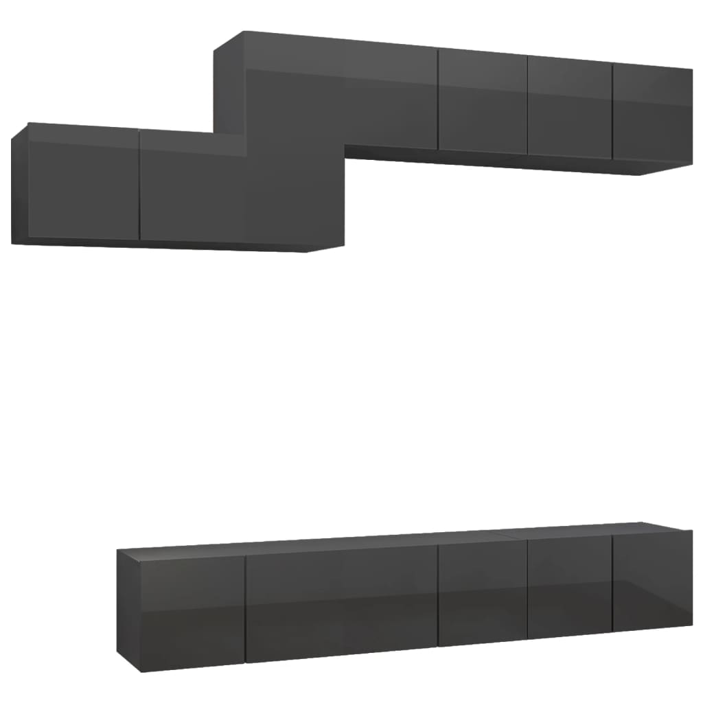 Set dulap TV vidaXL, PAL, 60 x 30 x 30 cm, Gri 36.89 kg