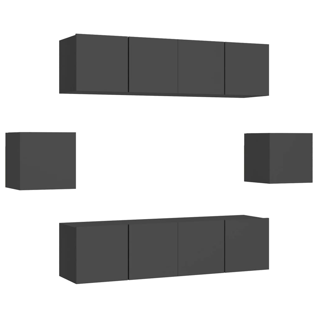 Set dulap TV vidaXL, PAL, 32.4 kg 60 x 30 x 30 cm, Gri