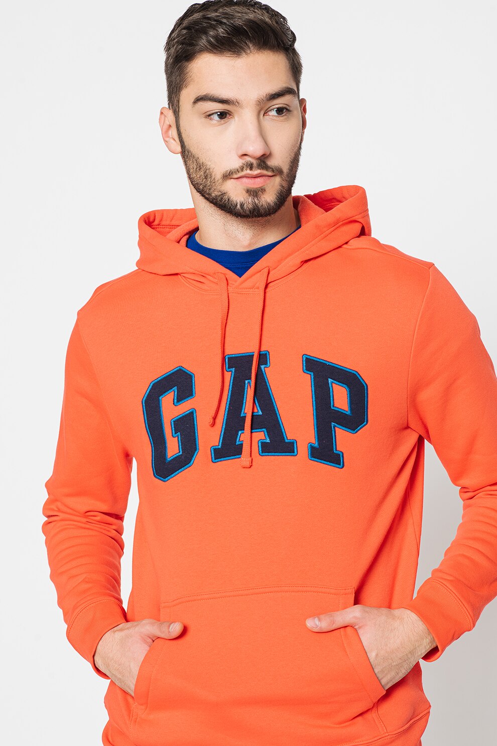 GAP, Hanorac cu buzunar kangaroo si logo, Corai