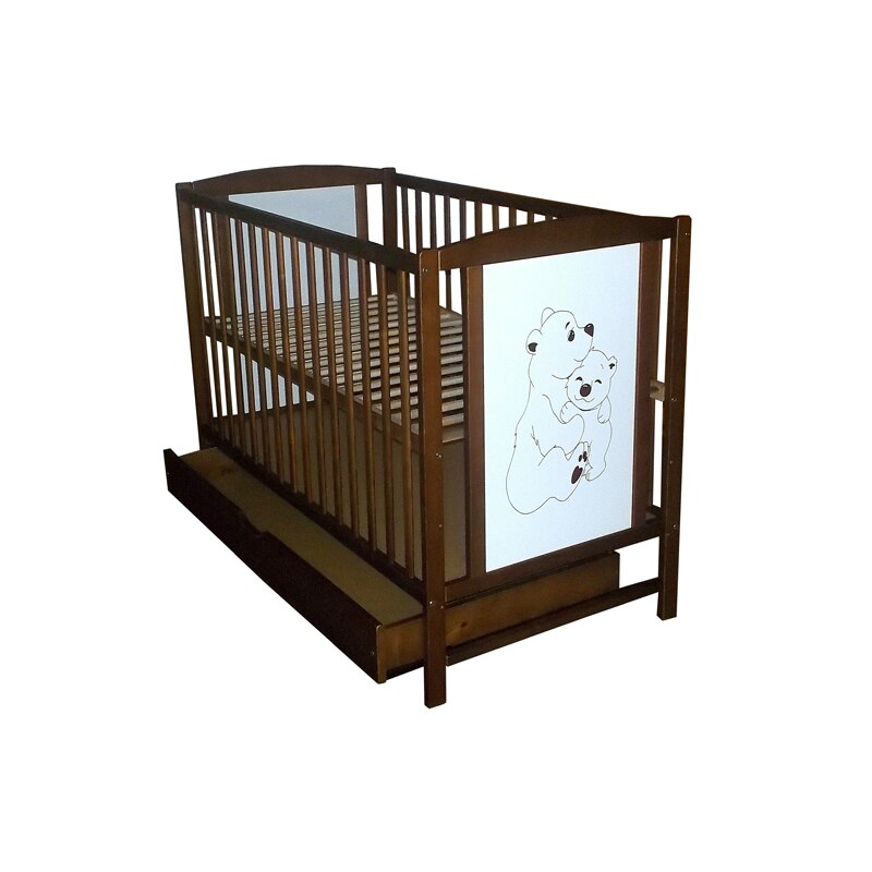 Patut de lemn 120 x 60 cm pentru copii Drewex PLUP1-VE, Maro