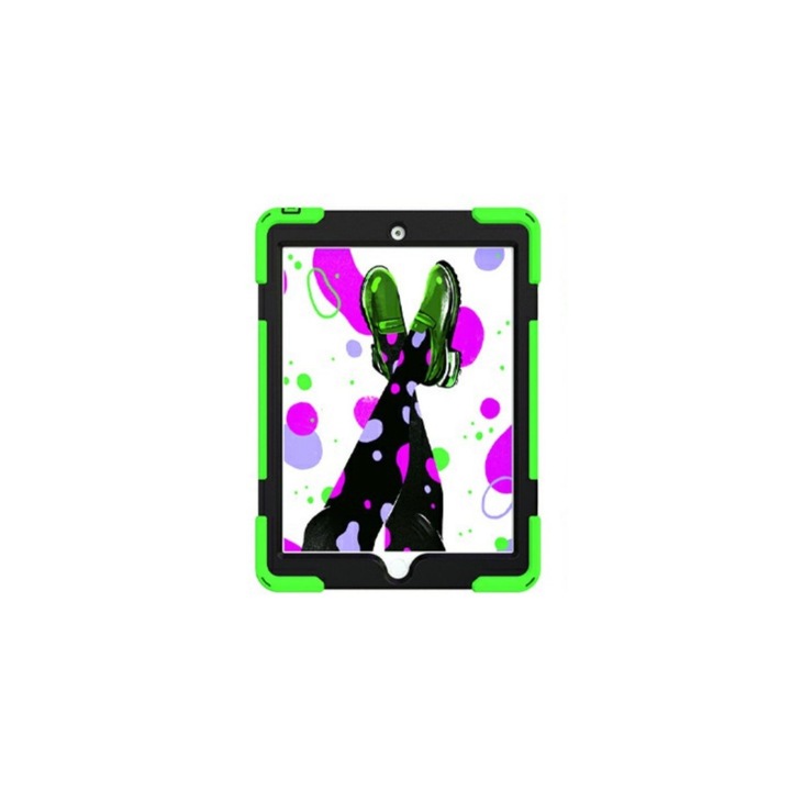 Съвместим калъф за iPad 2019, с диагонал 10,2 инча, зелено с черно